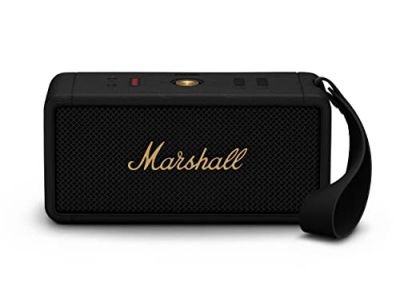 Marshall Middleton Portable Bluetooth Speaker in Black and Brass Product Image